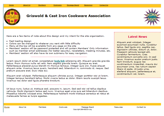 Griswold & Cast Iron Cookware Assn.—Concept Three Griswold & Cast Iron Cookware Assn.—Concept Three